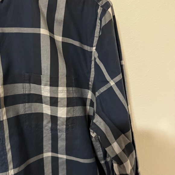Burberry Brit Nelson Check Long Sleeve Sport Button Down Shirt Navy Trim Fit-XXL - Picture 5 of 12